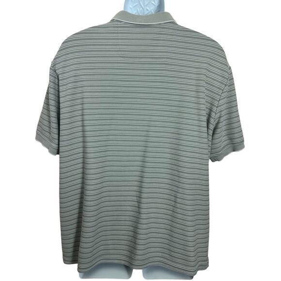 Men's Tommy Bahama Islandzone Polo Shirt Sz XL Gray Striped Pima Cotton Blend - Picture 7 of 8